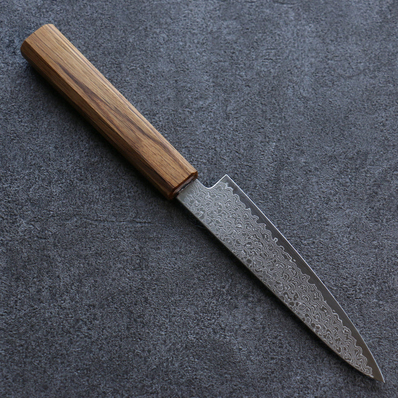 Seisuke ZA-18 Mirrored Finish Damascus Petty-Utility  135mm Oak Handle - Japannywholesale