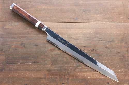 Sakai Takayuki Shiden Silver Steel No.3 Kengata Yanagiba  300mm Desert Ironwood(Sugihara model) Handle - Japannywholesale