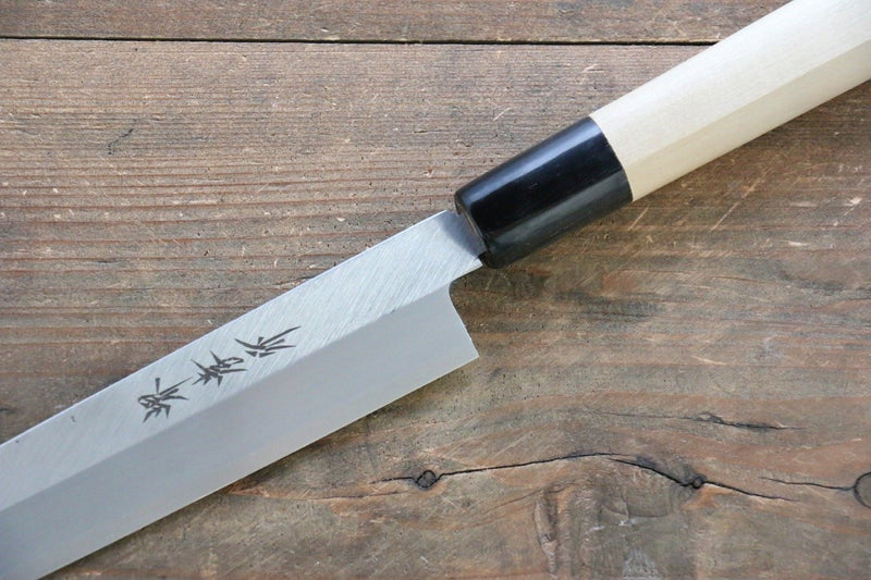 Sakai Takayuki [Left Handed] Kasumitogi White Steel Yanagiba  Magnolia Handle - Japannywholesale