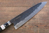 Fujiwara Teruyasu Fujiwara Teruyasu Denka Blue Super Black Finished Gyuto  210mm with Black Pakka wood Handle - Japannywholesale