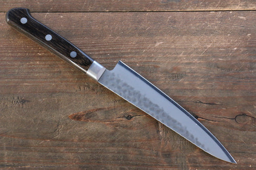 Seisuke AUS8 Hammered Petty-Utility  135mm with Brown Pakka wood Handle - Japannywholesale