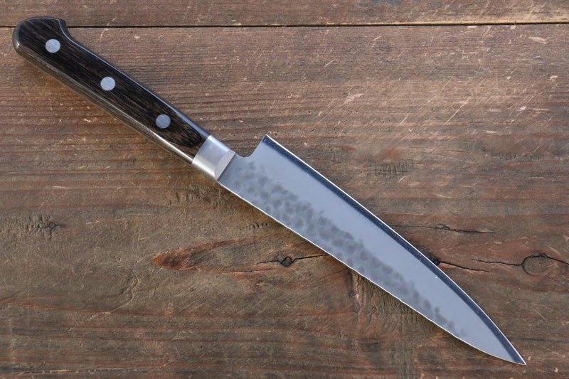 Seisuke AUS8 Hammered Petty-Utility  135mm with Brown Pakka wood Handle - Japannywholesale