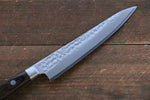 Seisuke AUS8 Hammered Petty-Utility  135mm with Brown Pakka wood Handle - Japannywholesale