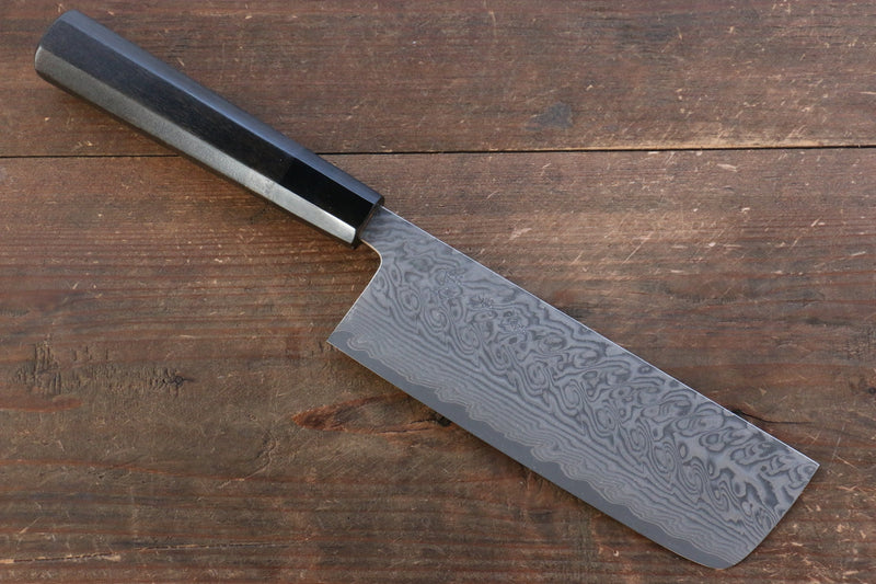 Yoshimi Kato SG2 Damascus Nakiri  165mm with Lacquered Handle - Japannywholesale