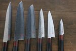 Iseya VG10 33 Layer Damascus Japanese Petty 80mm, Petty 150mm, Santoku, Small Santoku Gyuto 210mm & Sushi Chef Knife 210mm Set - Japannywholesale