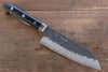 Yoshimi Kato Blue Super Kurouchi Hammered(Maru) Santoku  160mm with Black Micarta Handle - Japannywholesale