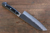 Yoshimi Kato Blue Super Kurouchi Hammered(Maru) Santoku  160mm with Black Micarta Handle - Japannywholesale