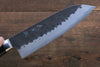 Yoshimi Kato Blue Super Kurouchi Hammered(Maru) Santoku  160mm with Black Micarta Handle - Japannywholesale