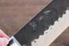 Yoshimi Kato Blue Super Kurouchi Hammered(Maru) Santoku  160mm with Black Micarta Handle - Japannywholesale