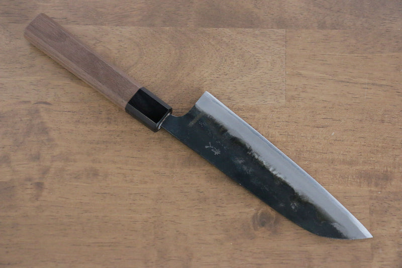 Sakai Takayuki Blue Steel No.2 Kurouchi Koshitantan engraving Santoku  170mm Walnut Handle - Japannywholesale