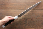 Sakai Takayuki Ginryu Honyaki Swedish Steel Mirrored Finish Yanagiba  300mm Ebony Wood Handle with Sheath - Japannywholesale