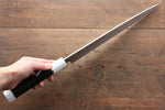 Sakai Takayuki Ginryu Honyaki Swedish Steel Mirrored Finish Yanagiba  300mm Ebony Wood Handle with Sheath - Japannywholesale