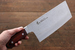 Sakai Takayuki VG10 33 Layer Damascus Chinese Cleaver  195mm Mahogany Pakka wood Handle - Japannywholesale