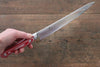 Sakai Takayuki Grand Chef Grand Chef Swedish Steel-stn Sujihiki  240mm Red Micarta Handle - Japannywholesale