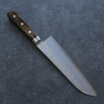 Seisuke Silver Steel No.3 Nashiji Santoku  180mm Brown Pakka wood Handle - Japannywholesale