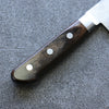 Seisuke Silver Steel No.3 Nashiji Santoku  180mm Brown Pakka wood Handle - Japannywholesale