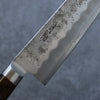 Seisuke Silver Steel No.3 Nashiji Santoku  180mm Brown Pakka wood Handle - Japannywholesale