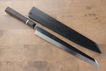 Sakai Takayuki Fujisan White Steel No.2 Honyaki Kiritsuke Yanagiba  300mm Ebony with Ring Handle with Sheath - Japannywholesale