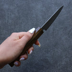 Seisuke Nami AUS10 Mirrored Finish Damascus Petty-Utility  80mm Oak Handle - Japannywholesale