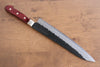 Seisuke Kurobeni Blue Super Hammered Kurouchi Gyuto  240mm Red Pakka wood Handle - Japannywholesale