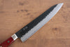 Seisuke Kurobeni Blue Super Hammered Kurouchi Gyuto  240mm Red Pakka wood Handle - Japannywholesale