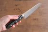 Seisuke Kagami AUS10 Mirrored Finish Damascus Santoku  170mm Black Pakka wood Handle - Japannywholesale