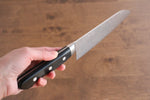 Seisuke Kagami AUS10 Mirrored Finish Damascus Santoku  170mm Black Pakka wood Handle - Japannywholesale