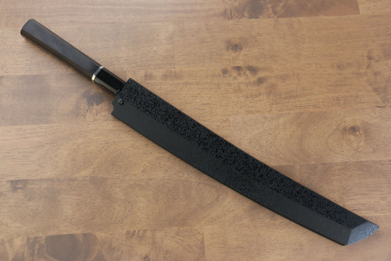 Sakai Takayuki Fujisan White Steel No.2 Honyaki Sakimaru Yanagiba  300mm Ebony with Ring Handle with Sheath - Japannywholesale