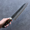 Seisuke Blue Super Black Gyuto  210mm Brown Pakka wood Handle - Japannywholesale