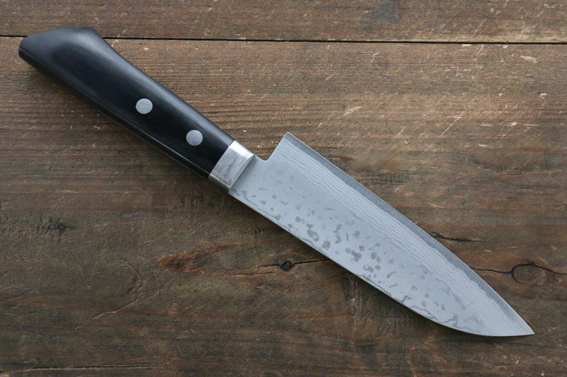 Kunihira Sairyu VG10 Damascus Small Santoku  135mm Black Pakka wood Handle - Japannywholesale