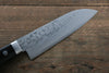 Kunihira Sairyu VG10 Damascus Small Santoku  135mm Black Pakka wood Handle - Japannywholesale