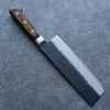 Seisuke Blue Super Black Nakiri  165mm Brown Pakka wood Handle - Japannywholesale