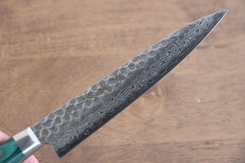 Sakai Takayuki VG10 17 Layer Damascus Petty-Utility  135mm Green Pakka wood Handle - Japannywholesale