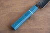 Seisuke VG5 Nashiji black dye Petty-Utility  150mm Blue Canvas Micarta Handle - Japannywholesale