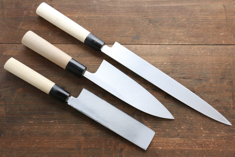 Sakai Takayuki Kasumitogi White Steel Single-edged Starter Set (06304, 06336, 06362) - Japannywholesale