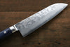 Seisuke Aonashi AUS10 3 Layer Nashiji Santoku  170mm Blue Pakka wood Handle - Japannywholesale