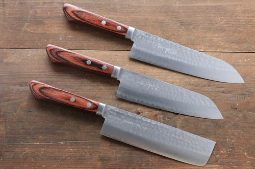 Kunihira VG1 Hammered Japanese Gyuto,Santoku & Usuba Chef Knife Set - Japannywholesale