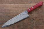 Nao Yamamoto VG10 Black Damascus Gyuto  180mm Red Pakka wood Handle - Japannywholesale