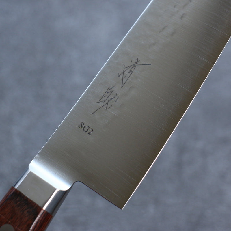 Seisuke SG2 Hammered Gyuto  210mm Mahogany Handle - Japannywholesale