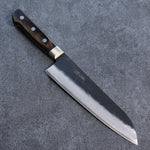 Seisuke Blue Super Black Santoku  180mm Brown Pakka wood Handle - Japannywholesale