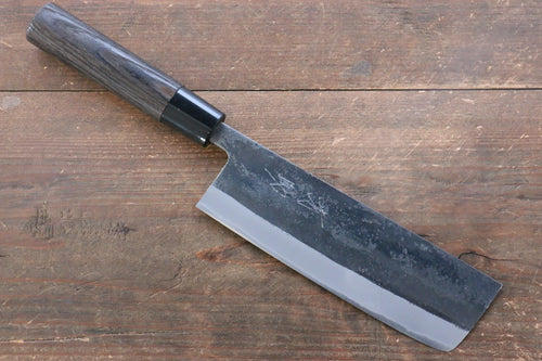 Seisuke White Steel Kurouchi Nakiri  165mm Burned Chestnuts Handle - Japannywholesale