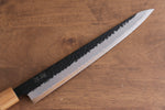 Seisuke Kokubyaku Blue Super Hammered Kurouchi Sujihiki  240mm Shitan Handle - Japannywholesale