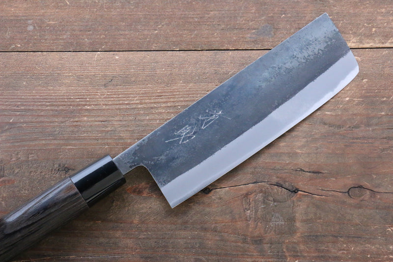 Seisuke White Steel Kurouchi Nakiri  165mm Burned Chestnuts Handle - Japannywholesale