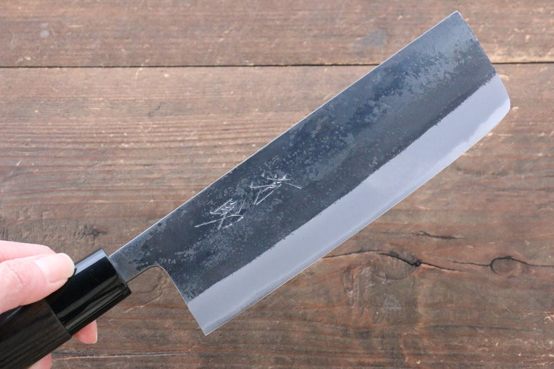 Seisuke White Steel Kurouchi Nakiri  165mm Burned Chestnuts Handle - Japannywholesale