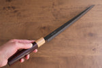 Seisuke Kokubyaku Blue Super Hammered Kurouchi Sujihiki  240mm Shitan Handle - Japannywholesale