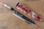 Sakai Takayuki Rinka Silver Steel No.3 Mirrored Finish Mioroshi Deba  270mm Lacquered Handle with Sheath - Japannywholesale