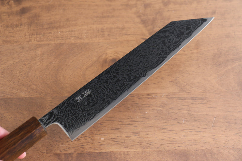 Seisuke Nami AUS10 Mirrored Finish Damascus Kiritsuke Gyuto  210mm Oak Handle - Japannywholesale