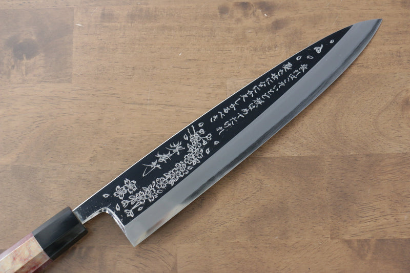 Sakai Takayuki Rinka Silver Steel No.3 Mirrored Finish Mioroshi Deba  270mm Lacquered Handle with Sheath - Japannywholesale