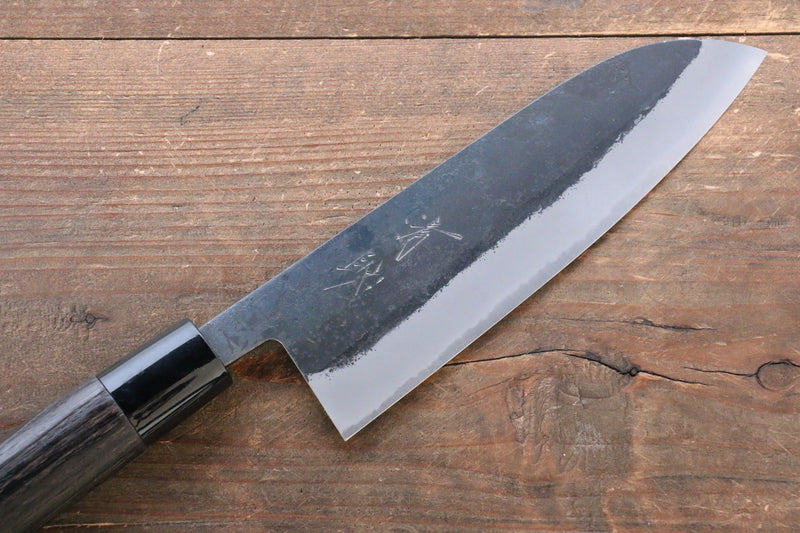 Seisuke White Steel Kurouchi Santoku  165mm Burned Chestnuts Handle - Japannywholesale