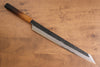 Sakai Takayuki Homura Guren Hien Blue Steel No.2 Kurouchi Hammered Kengata Yanagiba  300mm Burnt Oak Handle - Japannywholesale